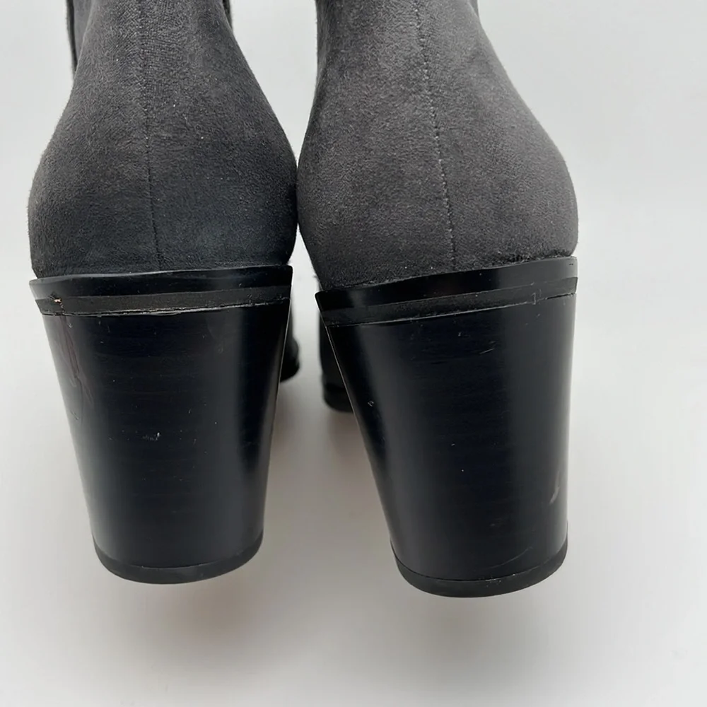 14th & Union Braxten‎ Gray Ankle Block Heel Pointed Boots Booties Size 7.5